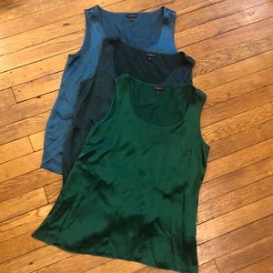Talbots Green Silk Shell Set of 3